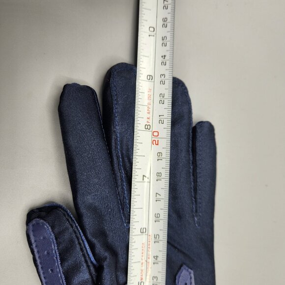 Faux Leather Gloves Black & Yellow Stretchy Lot of 2 Wrist Length Vtg - Picture 12 of 12